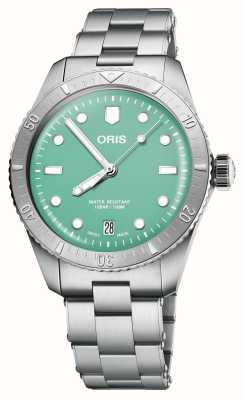 ORIS Divers Sixty-Five Cotton Candy Automatic (38mm) Green Dial / Stainless Steel Bracelet 01 733 7771 4057-07 8 19 18