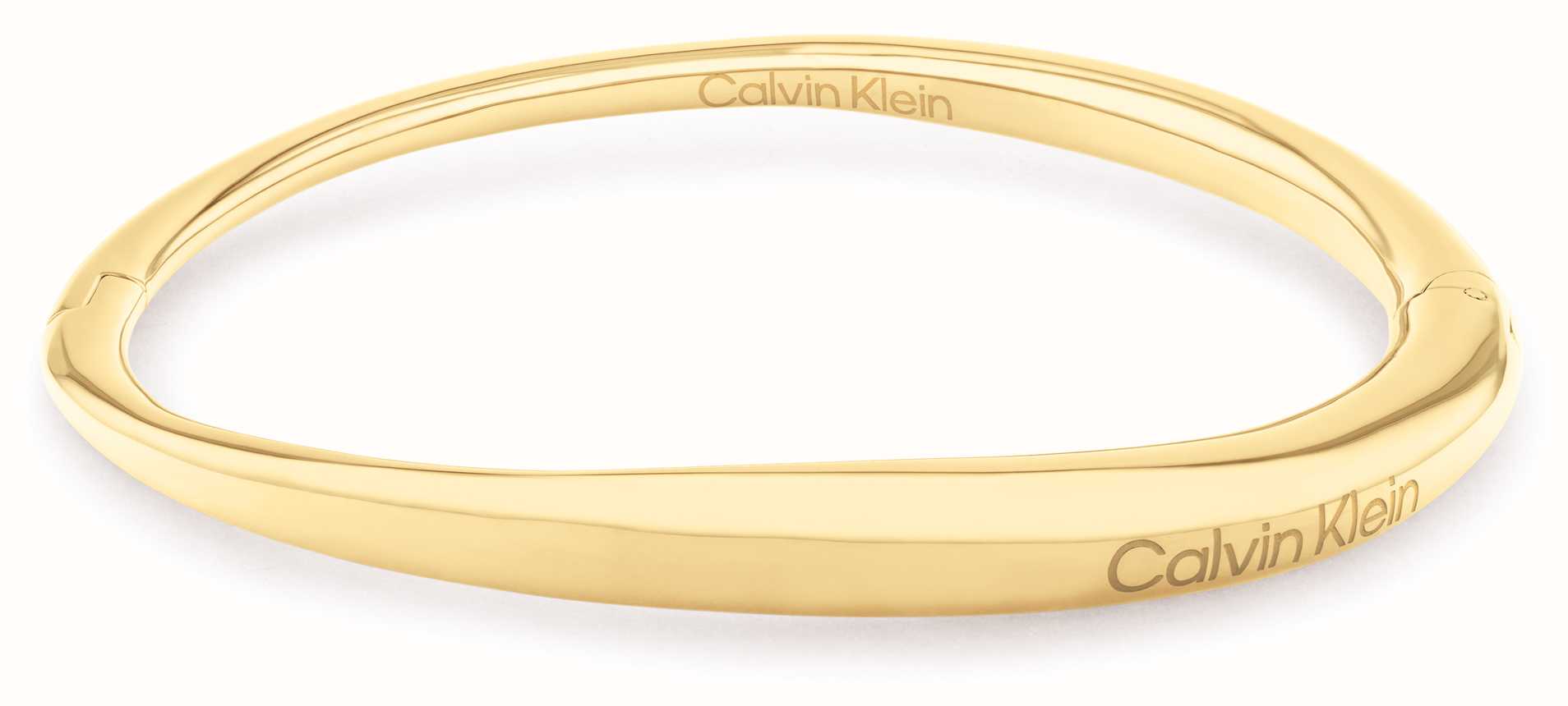 Calvin Klein Women's Elongated Drops Hinged Bangle Gold Tone