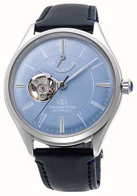 Orient Star Classic Semi-Skeleton Mechanical (40mm) Blue Dial / Blue Leather RE-AT0203L00B