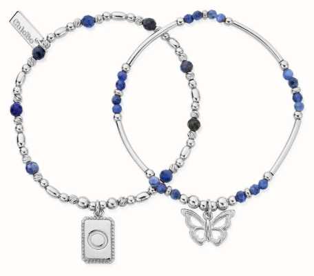 ChloBo Phases of the Goddess NEW BEGINNINGS Sodalite Set of 2 Bracelets - 925 Sterling Silver SBSET33763378
