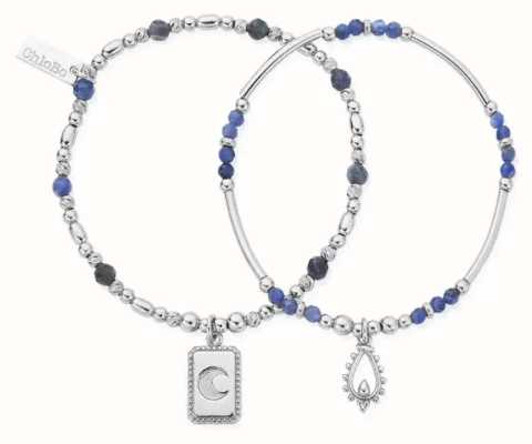 ChloBo Phases of the Goddess REFLECT Sodalite Set Of 2 Bracelets - 925 Sterling Silver SBSET33663368