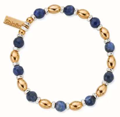 ChloBo Phases of the Goddess Oval Sodalite Bracelet - Mixed Metal GMBSBCR