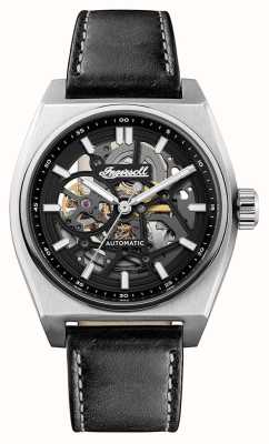 Ingersoll THE VERT Automatic (43mm) Black Skeleton Dial / Black Leather Strap I14301