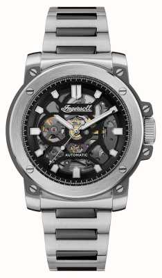 Ingersoll THE FREESTYLE Automatic (45.5mm) Black Skeleton Dial / Two-Tone Stainless Steel Bracelet I14403