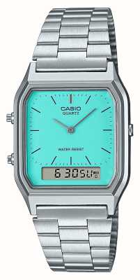 Casio Vintage Dual-Display (30mm) Blue Dial / Stainless Steel EX-DISPLAY AQ-230A-2A2MQYES EX-DISPLAY