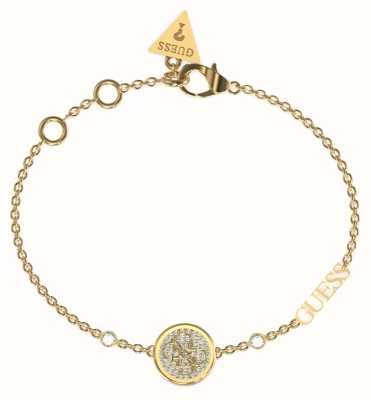 Guess Women's Dreaming Guess Gold Plated 12mm Pavé 4G Coin Bracelet UBB03125YGL