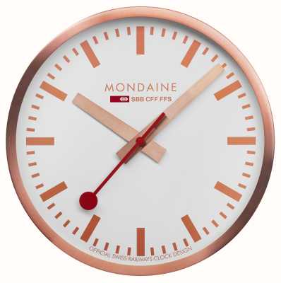Mondaine SBB Wall Clock (25cm) White Dial / Copper-Tone Aluminium Case A990.CLOCK.18SBK