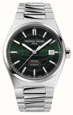 Frederique Constant Highlife Automatic COSC (39mm) British Racing Green Sunray Globe Dial / Stainless Steel Bracelet FC-303G3NH6B