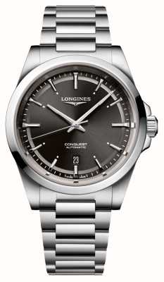 LONGINES Conquest Automatic (41mm) Sunray Black Dial / Stainless Steel Bracelet L38304526