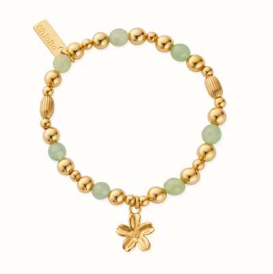 ChloBo In Bloom FORGET ME NOT Aventurine Bracelet - Gold Plated GBACOB3411