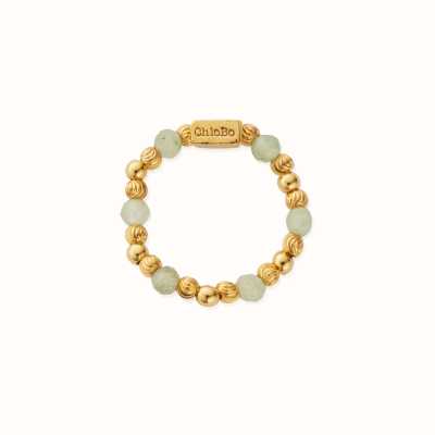 ChloBo In Bloom HAPPINESS Aventurine Ring (Medium) - Gold Plated GR2A