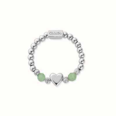 ChloBo In Bloom NEW LOVE Aventurine Ring (Small) - 925 Sterling Silver SR1AHEART