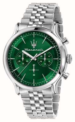 Maserati Men's Epoca (42mm) Green Chronograph Dial / Stainless Steel Bracelet R8873618033