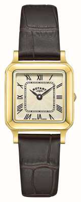 Rotary Dress Square Quartz (23mm) Champagne Dial / Brown Leather Strap LS05543/09