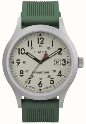 Timex Expedition Scout (40mm) Natural Dial / Green Rubber Strap TW4B30100