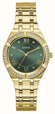 Guess Women's Cosmo (36mm) Green Dial / Gold-Tone Stainless Steel Bracelet GW0033L8