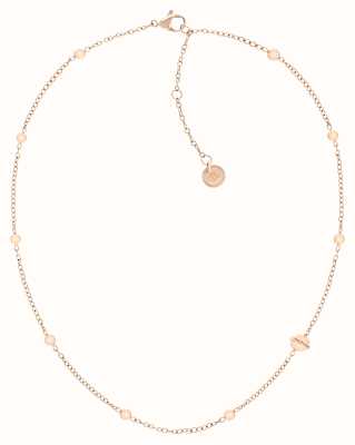 Tommy Hilfiger Women's Orb Rose Gold-Tone Stainless Steel Necklace 2780898
