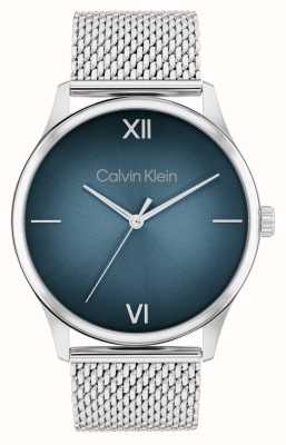 Calvin Klein Men's Ascend (43mm) Blue Dial / Stainless Steel Mesh Bracelet 25200450