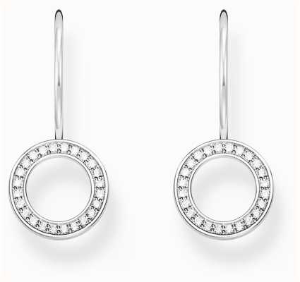Thomas Sabo White Zirconia-Set Circle Sterling Silver Drop Earrings H2291-051-14