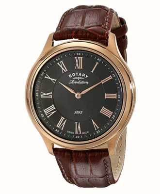 Rotary Revelation (42mm) Black and White Dial / Brown Leather Strap GS02967/06/10