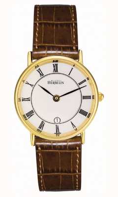 Michel Herbelin Women's Gold Plated Classic Leather Strap 16845/P08GO