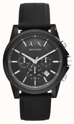 armani exchange men's chronograph quartz watch with silicone strap ax7105