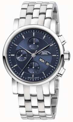 Mühle Glashütte Teutonia II Chronograph Stainless Steel Band Night Blue Dial M1-30-92-MB