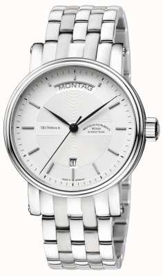 Mühle Glashütte Teutonia II Tag/Datum Stainless Steel Band Silver Dial M1-33-65-MB