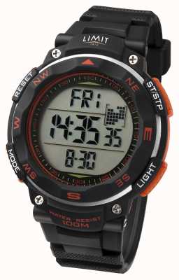 Limit Men's Sport Watch Black Strap  Orange Detail 5485.66