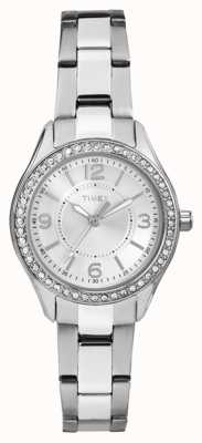 Timex Womans Miami Mini SIlver Stainless Steel Strap Silver Dial TW2P79800