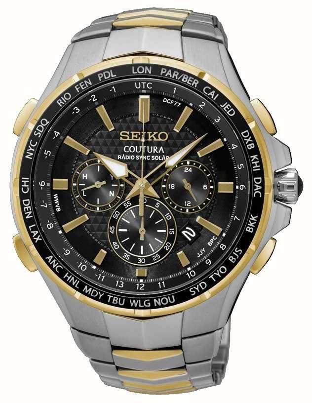 Seiko | Coutura | Two Tone Bracelet | Radio Sync Solar | Chrono Dial |  SSG010P9 - First Class Watches™ AUS