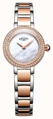 Rotary Womans Stone Set Two Tone Cocktail Watch LB05086/41L