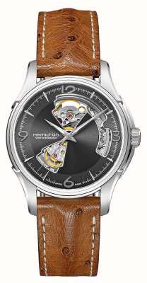 Hamilton Jazzmaster Open Heart Automatic (40mm) Grey Dial / Brown Ostrich Leather Strap H32565585
