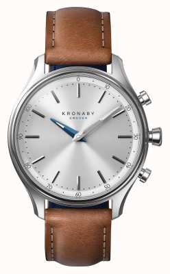 Kronaby 38mm SEKEL Stainless Brown Leather Strap A1000-0658 S0658/1