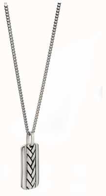 Fred Bennett Men's Stainless Steel Plaited Dog Tag Pendant Necklace N4002