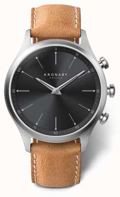 Kronaby 41mm SEKEL Black Dial Brown Leather Strap A1000-3123 S3123/1