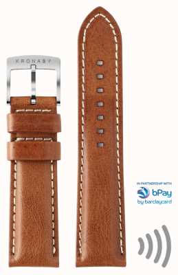 Kronaby bPay 20mm Brown Leather Contactless Payment Strap Only A1000-3360