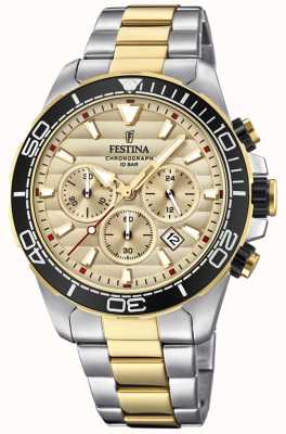 Festina Men's Two-tone Stainless Steel Chronograph Gold Dial F20363/1