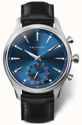 Kronaby 41mm SEKEL Blue Dial Black Leather Strap A1000-3758 S3758/1