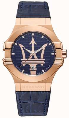 Maserati Men's Potenza 42mm | Gold Plated Case | Blue Dial R8851108027