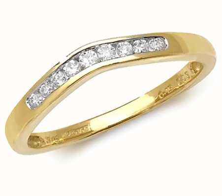 James Moore TH 9k Yellow Gold Diamond Channel Wishbone Ring RD384