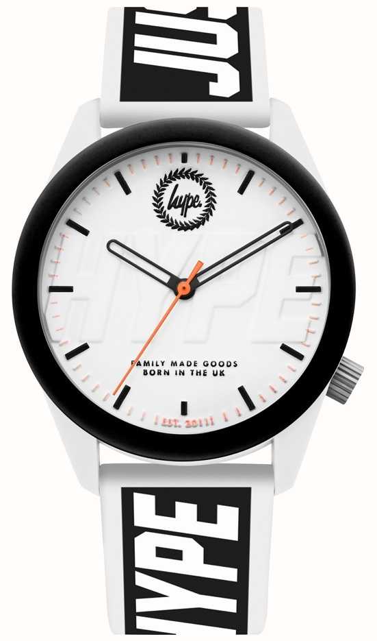 Hype Mens Watch White And Black Silicone Strap Hyu018bw