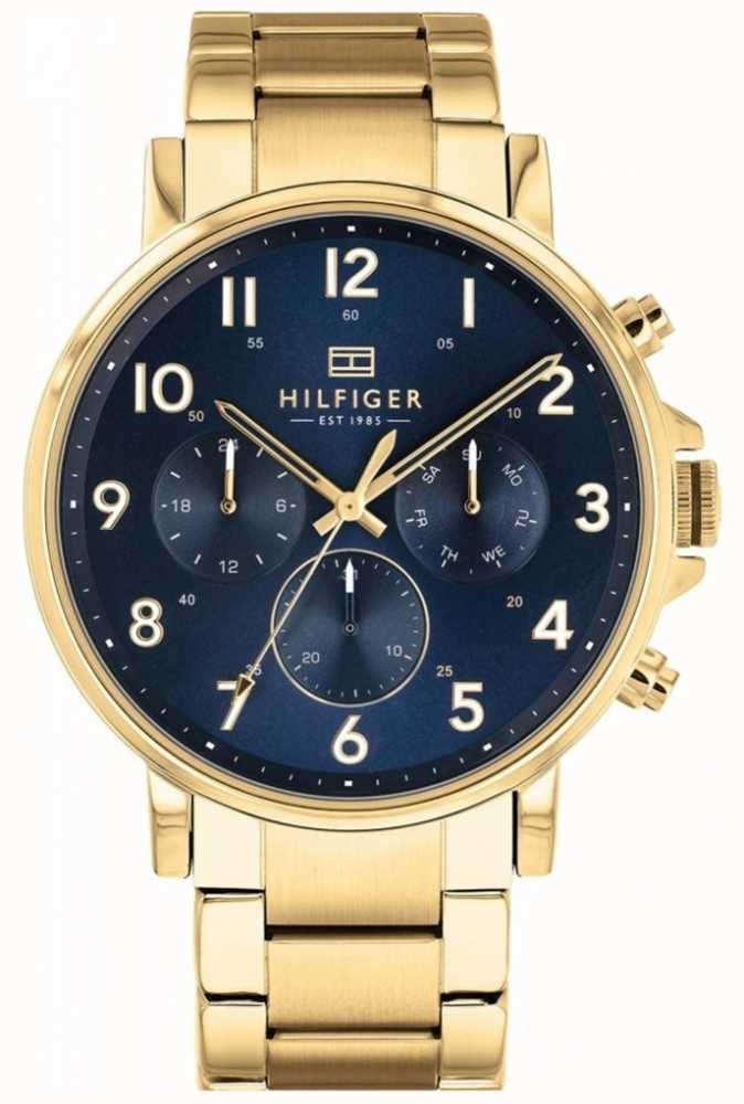tommy hilfiger gold blue watch