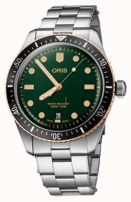 ORIS Divers Sixty-Five Automatic (40mm) Green Dial / Stainless Steel Bracelet 01 733 7707 4357-07 8 20 18