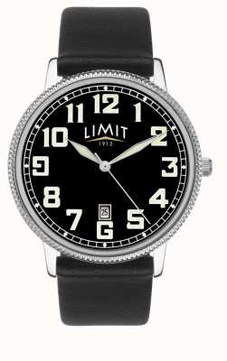 Limit | Men's Black Leather Strap | Black Dial | 5747.01