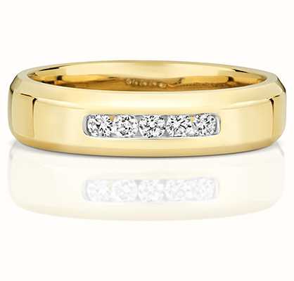 James Moore TH 9k Yellow Gold 5 Diamond Channel Set Band RD705