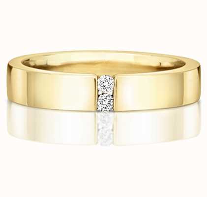 James Moore TH 9k Yellow Gold 2 Diamond Band RD710