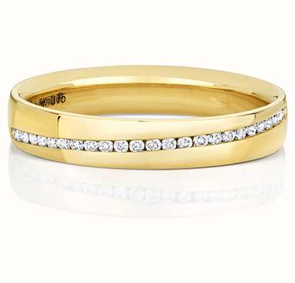 James Moore TH 9k Yellow Gold Diamond Set Channel Ring RD727
