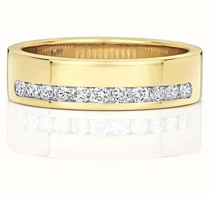 James Moore TH 18k Yellow Gold Diamond Half Eternity Ring RDQ552