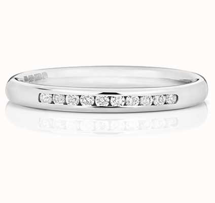 James Moore TH 18k White Gold 25% Diamond Channel Eternity Ring WQ215W